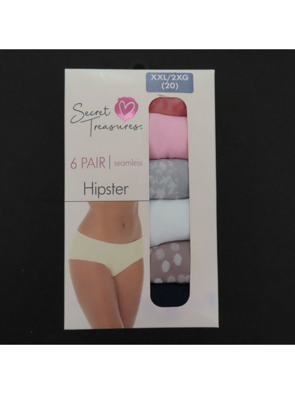 Secret Treasures Womens 20 XXL 6 Pairs Seamless Hipster Panties Multicolor NEW